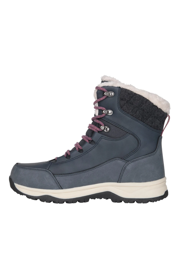 Mountain Warehouse Womens Tundra Leather Snow Boots - Navy