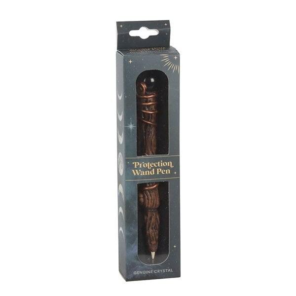 Serano Protection Black Obsidian Crystal Wand Pen