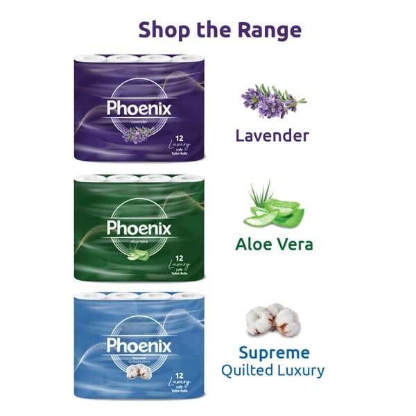 Phoenix Soft Shea Butter Fragranced Quilted White 3 Ply Toilet Paper (60 Pack)