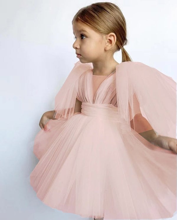 UK Flower Girl Boutique Angel Dress - Blush - SALE