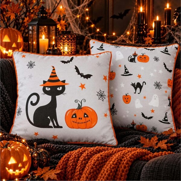 Smart Living Halloween Printed Filled Cushions 45x45cm - Set of 2 or Set of 4