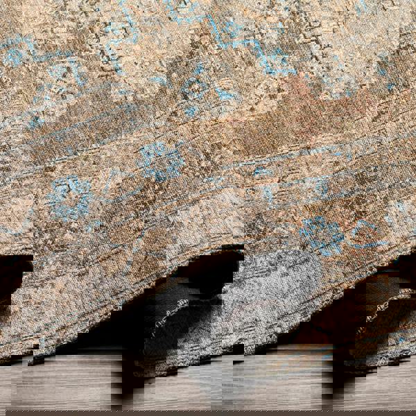 Livabliss Colin-Washable Brown Grey Blue Traditionnal Vintage Boho Rug