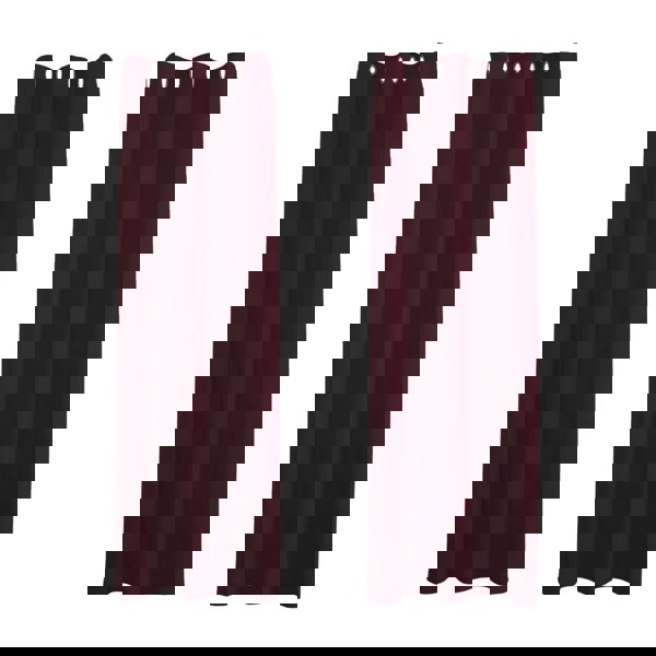 Burgundy Blackout Curtains - Dark Thermal Eyelet - 66 x 84 Inch Drop - 2 Panel Image 1