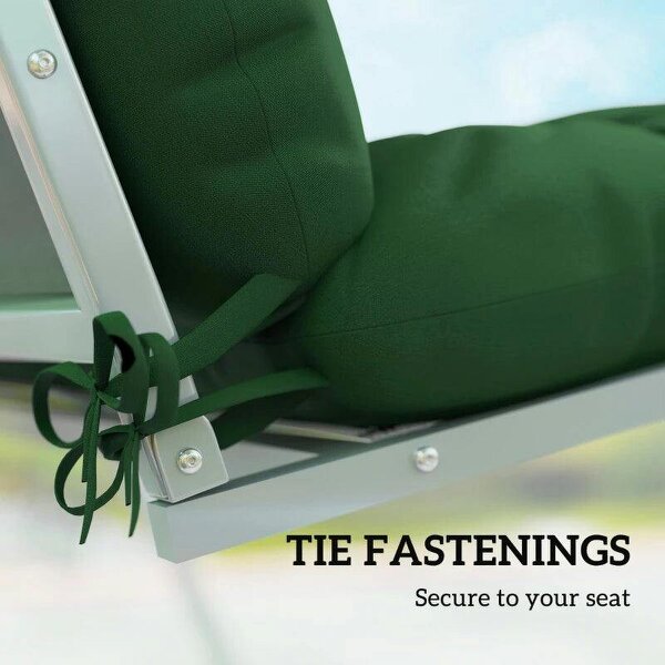 Outdoor Seat Cushions Back Cushion with 2 Pillows, Water Repellent Seat Pads for 3-Seater Chair, Green