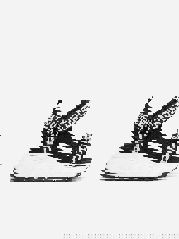 Versace Kids Greca Strap Sandals in Black