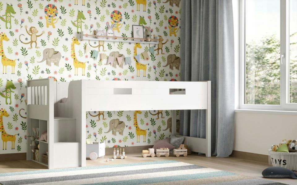 Charlie Mid Sleeper Bed White