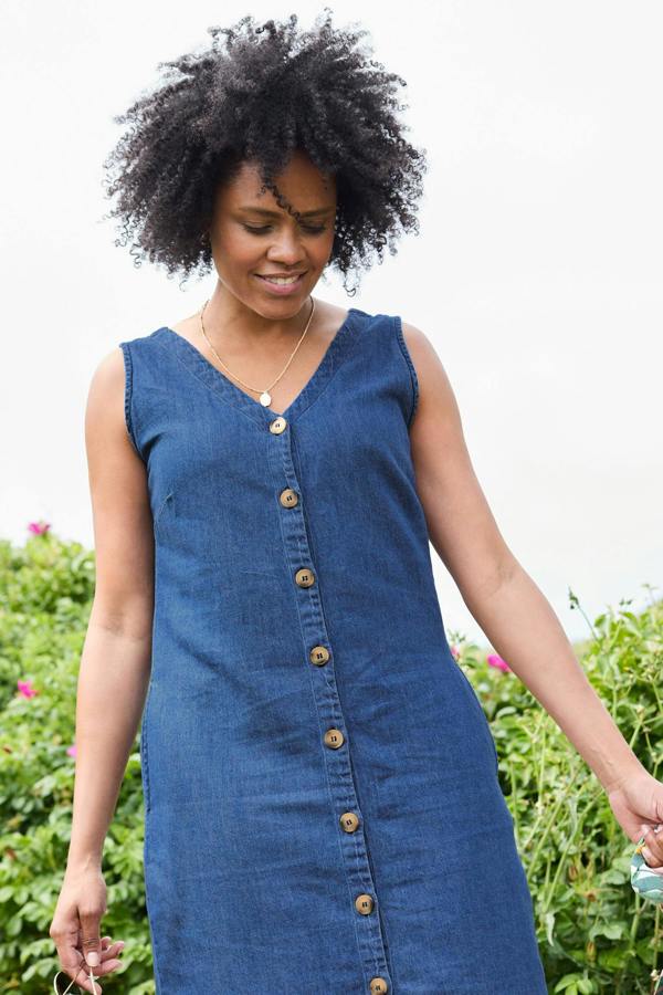 Lily & Me Erica Button Through Denim Midi Dress