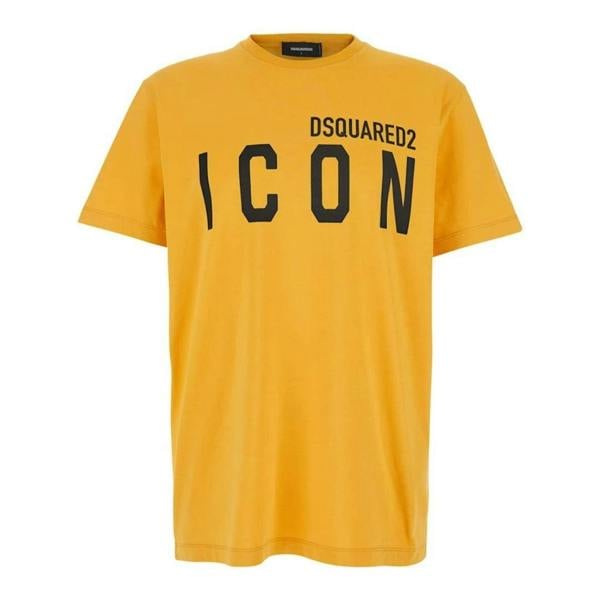 DSquared2 Unisex Adult Large Icon Cotton Logo T-Shirt - Sunflower Yellow/Black - 