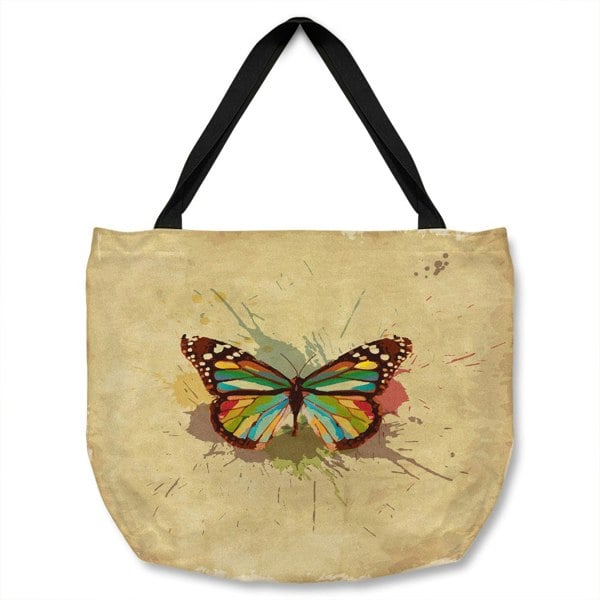 Benjamin Tate Design Butterfly & Paint Splats Tote bag