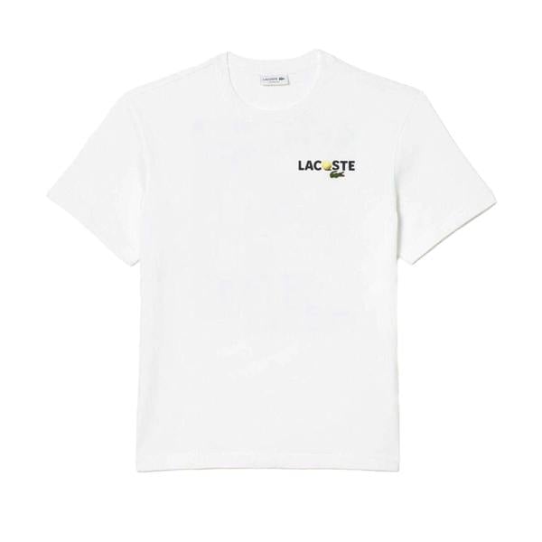 Lacoste Mens Back Print Heavy Cotton T-Shirt - White - 
