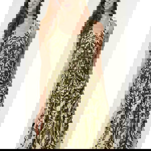 Blue Vanilla Sleeveless Shirred Dress