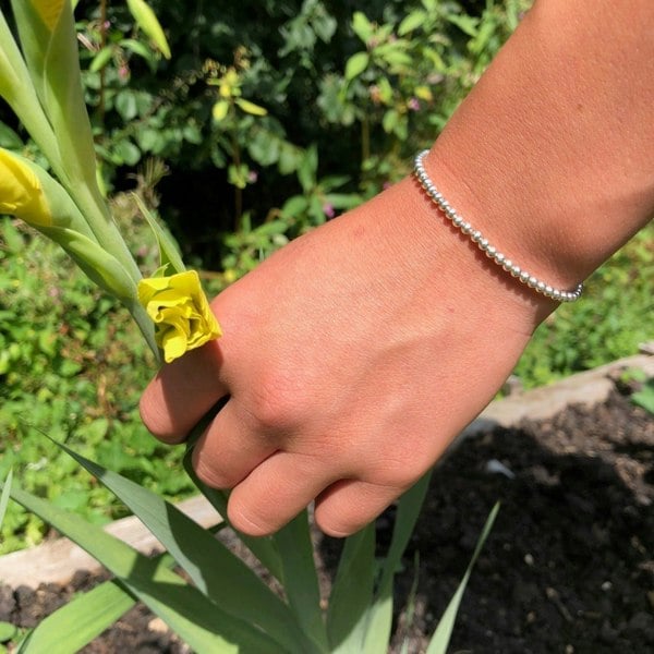 Sterling Silver Beaded Bracelet - Reeves & Reeves