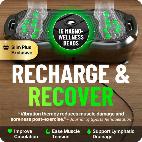 Foot massager with 16 magno-wellness beads, green lights, and a textured surface for muscle recovery.