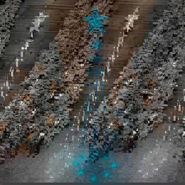 Samuel Alexander 150cm (5ft) White Metal Maypole Tree with 106 Rainbow LED Wire Lights and Remote