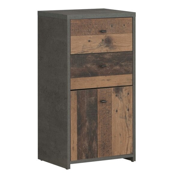 Wyld Haus Willowmere Vintaeg Wood Chest Storage Cabinet 2 Drawers 1 Door