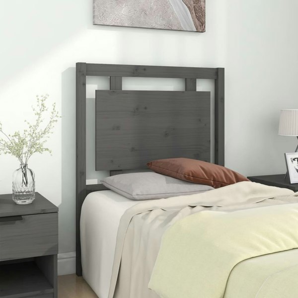 Berkfield Bed Headboard Grey 80.5x4x100 cm Solid Pine Wood