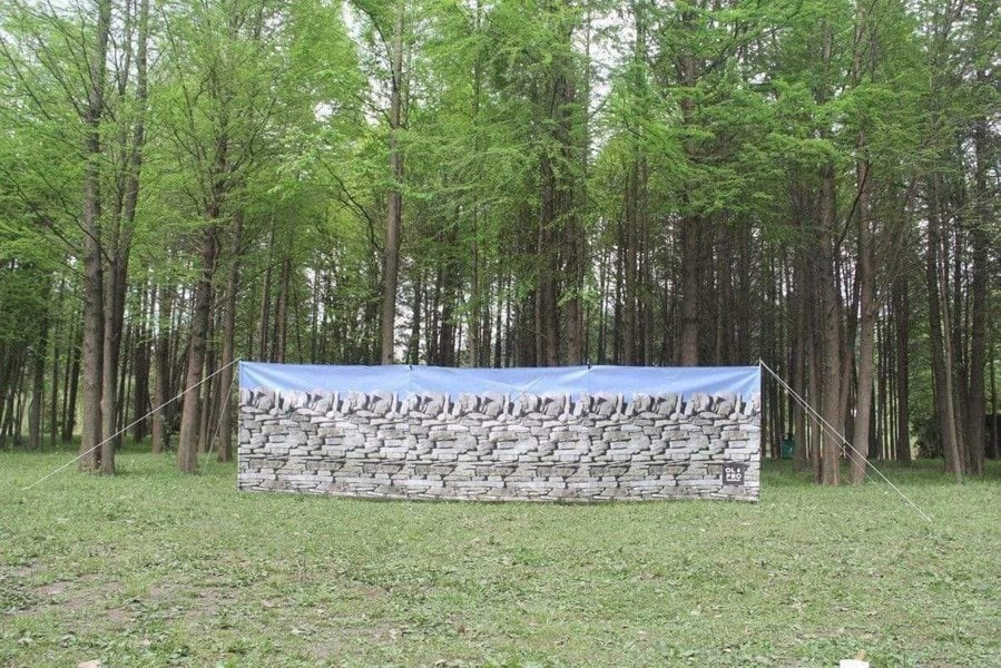 Stone Wall 4 Pole Compact Windbreak Steel Poles OLPRO