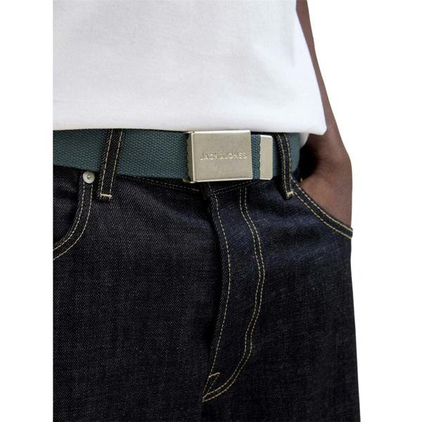 Jack And Jones Mens Canvas Woven Belt - Forest Green - 