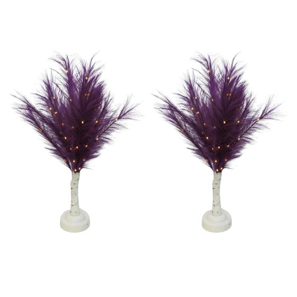 70cm Purple Feather Tree Table Lamp with Warm White LEDs, Decorative Light for Home Styling image 6