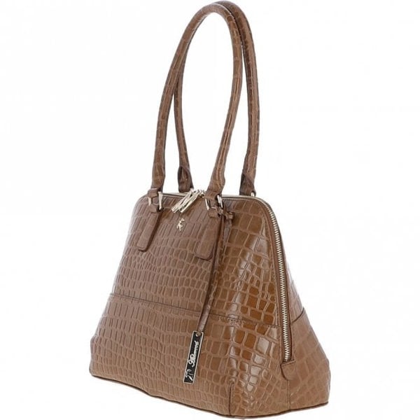 Ashwood Crocodile Print Zip Around Leather Tote Bag: C-53