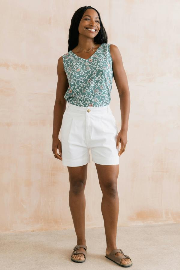Lily & Me Merrick Stretch Twill Tailored Shorts White