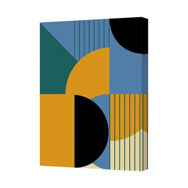 Benjamin Tate Design Abstract Geometric Canvas Wall Art Print In Blue Yellow Tones