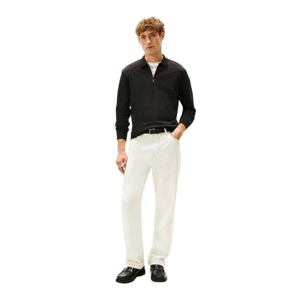 Tommy Hilfiger Mens Long-Sleeved Polo Shirt - Black - 
