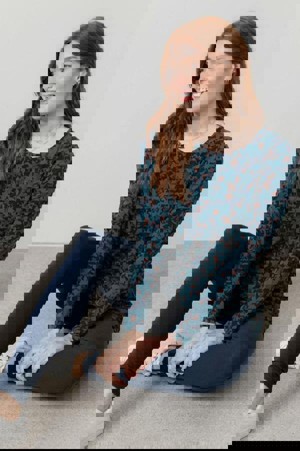 High Tea Cotton Jersey Tunic Navy | Lily and Me Clothing