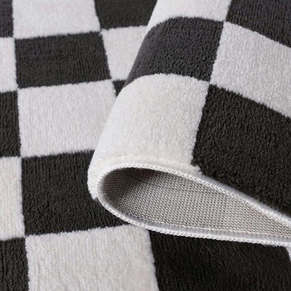 Loft Checkerboard Dark Grey Rug Easy to hoover.