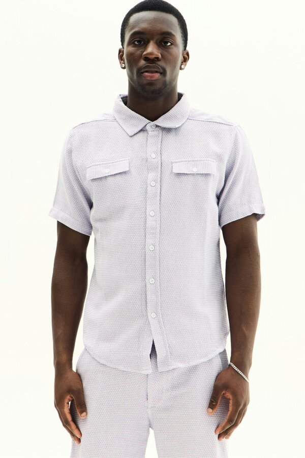 Men’s Slim Fit Textured Shirt & Shorts Co-Ord Set