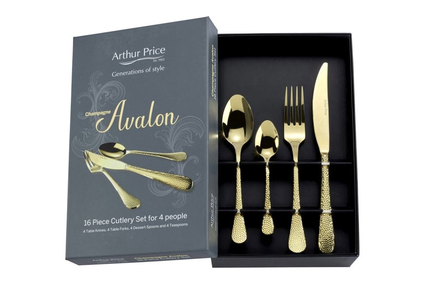 Arthur Price 'Champagne Avalon' Stainless Steel 16 Piece 4 Person Gift Boxed Cutlery Set