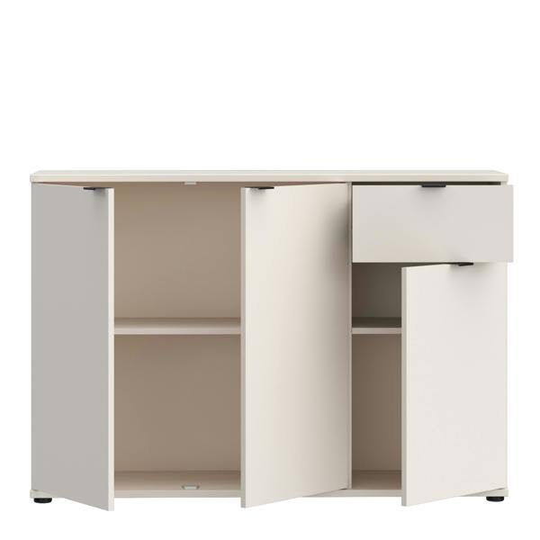 Furniture To Go Ganymede Wide 3 Door Cupboard with Drawer in Sand