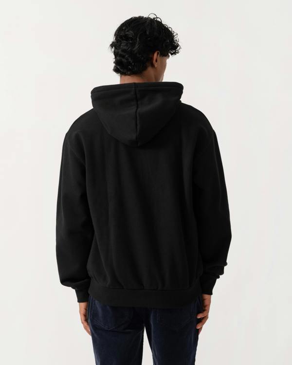 Back of Lacoste Fleece Mens Classic Fit Hoodie - Black 031