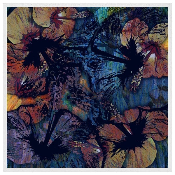 Benjamin Tate Design Grunge flower print (picture Frame)