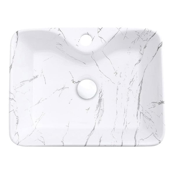 48cm W x 37cm D Rectangular Marble Vessle Sink Bathroom Sinks Living and Home