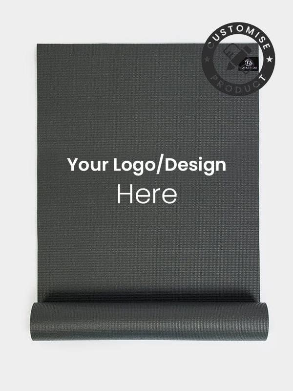 Yoga Studio Personalised Yoga Mat 6mm With Custom Design - Graphite Grey