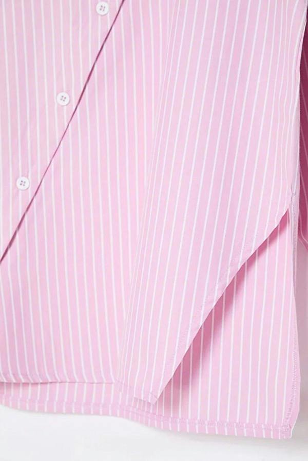 WOVCOR Striped Woven Shirt with Collar Detail