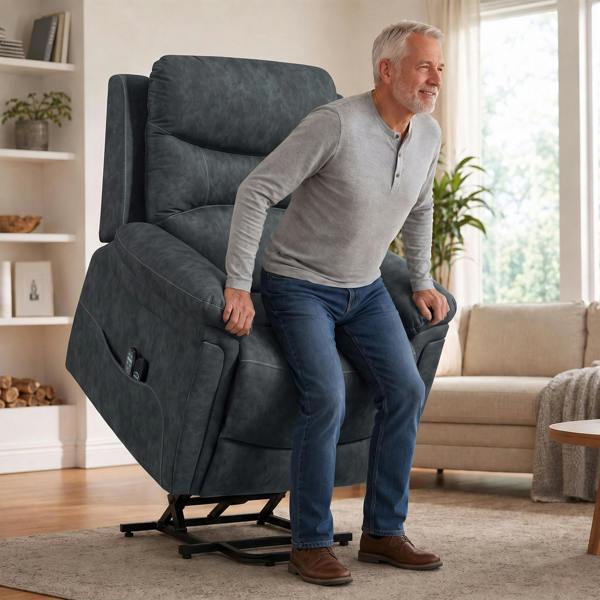 HOMCOM Riser Recliner Chair with Massage and Heat, Recliner Armchair, Grey
