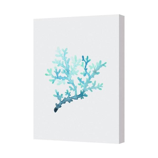 Benjamin Tate Design Blue Coral Canvas Wall Art Coastal Ocean Decor Print
