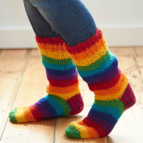 Paper High Woollen Rainbow Handwarmer Gloves & Socks Set