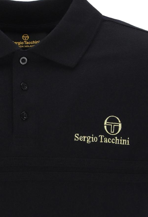 Sergio Tacchini Supermac Primo Polo Shirt Black/Gold