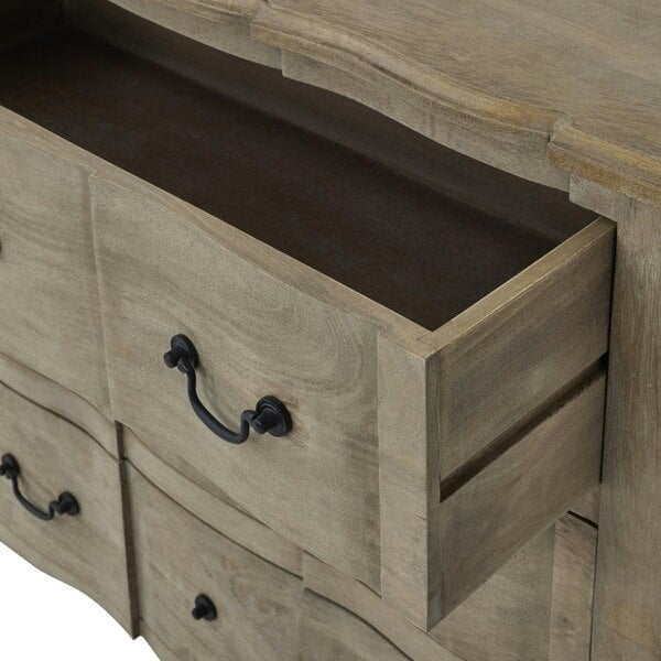 Wyld Haus Montagnac Mid Century Grey 6 Drawer Chest