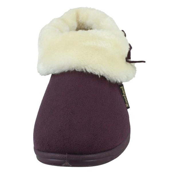 Rose Bank Ladies Rose Bank Memory Foam Velour Bootee Slippers Sharon