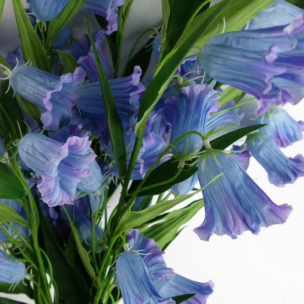 Leaf Pack of 6 x 100cm Trumpet Artificial Flower Stem Blue