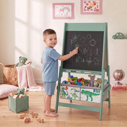 AIYAPLAY Art Easel for Kids 3 in 1 Double Sided Kids Easel with Storage
