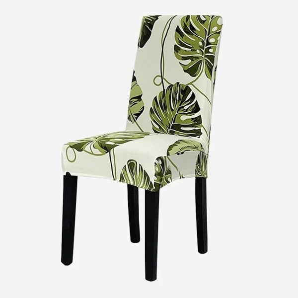 Anyseat Chair Cover Green Leaves Design with Anti-Dirt and Elastic Material for Dining Room Kitchen Wedding Hotel Banquet Restaurant