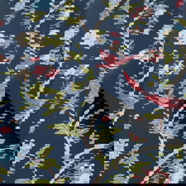 Laura Ashley Summer Palace Wallpaper - Midnight Blue - 10m