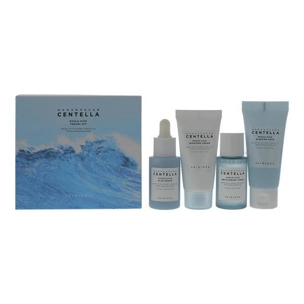 Skin1004 Madagascar  Centella Hyalu-Cica 4 Piece Gift Set: Toner 30ml - Serum 30ml - Sleeping Mask 30ml - Cream 30ml
