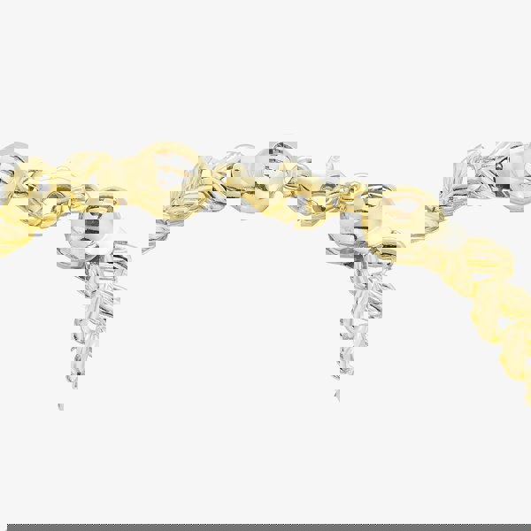 T. H. Baker 9ct Yellow Gold 7.5 Inch Stamped Leaf Link Bracelet HLLB-540-9Y-7.5