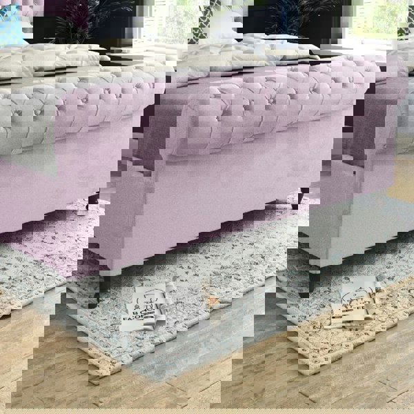 Casa Magna Sienna Sleigh Upholstered Soft Velvet Bed Frame - Pink